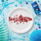 フェスティバル赤と白スノウト ペーパープレート (パーティー)