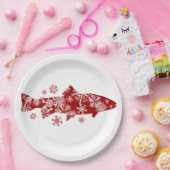 フェスティバル赤と白スノウト ペーパープレート (パーティー)