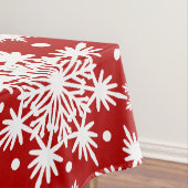 フェスティバル赤と白スノーフレーク・シームレスパターン テーブルクロス (インサイチュ)