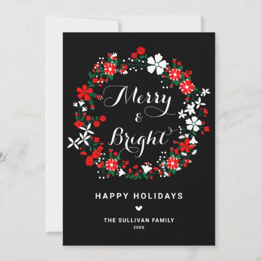 フェスティバル赤と白フローラリース シーズンカード (正面)