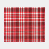 フェスティバル赤と白プレイド フリースブランケット (正面(横))