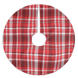 フェスティバル赤と白プレイド ブラッシュドポリエステルツリースカート