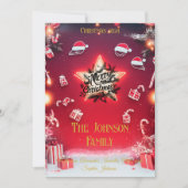 フェスティバル赤と白休日応援カスタマイズ 招待状 (正面)