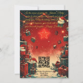 フェスティバル赤と白休日応援カスタマイズ 招待状 (裏面)