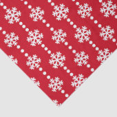 フェスティバル赤と白冬の雪片パターン 薄葉紙 (詳細)