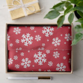 フェスティバル赤と白冬の雪片パターン 薄葉紙 (ギフト)