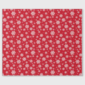 フェスティバル赤と白冬の雪片 ラッピングペーパー (フラット)