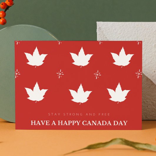 フェスティバル赤と白愛国メイプルリーフ シーズンカード