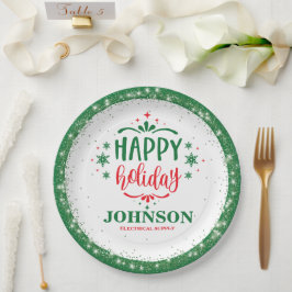 フェスティバル赤と緑のクリスマスオフィスパーティー ペーパープレート