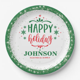 フェスティバル赤と緑のクリスマスオフィスパーティー ペーパープレート