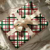 フェスティバル赤と緑のクリスマスプレッドパターン ラッピングペーパー