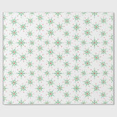 フェスティバル赤と緑のスノーフレーク白シームレス ラッピングペーパー (フラット)