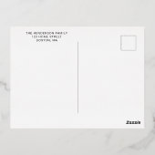 フェスティバル赤と緑のチェックのクリスマス金ゴールド 箔シーズンポストカード (裏面)