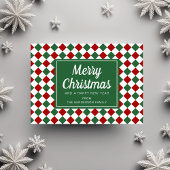 フェスティバル赤と緑のチェッククリスマス シーズンカード