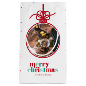 フェスティバル赤と緑の文字オーナメント写真 スモールペーパーバッグ (正面)