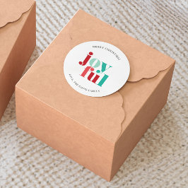 フェスティバル赤と緑の"喜び"クリスマスカスタム ラウンドシール