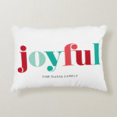 フェスティバル赤と緑の"喜び"クリスマス アクセントクッション (正面)