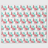 フェスティバル赤と緑の"喜び"クリスマス ラッピングペーパー (フラット)