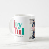 フェスティバル赤と緑「喜び」の3つの写真のギャラリー コーヒーマグカップ (正面左)