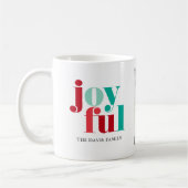 フェスティバル赤と緑「喜び」の3つの写真のギャラリー コーヒーマグカップ (左)