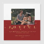 フェスティバル赤と金ゴールドの喜びの写真クリスマス (正面)