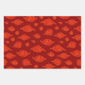 フェスティバル赤と金ゴールド中国のの新年のアイコン ラッピングペーパーシート (正面3)