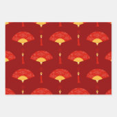 フェスティバル赤と金ゴールド中国のの新年のアイコン ラッピングペーパーシート (正面2)