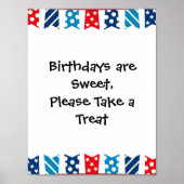 フェスティバル赤と青7月の4日パーティー標識 ポスター (正面)