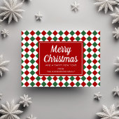 フェスティバル赤チェック写真クリスマス シーズンカード