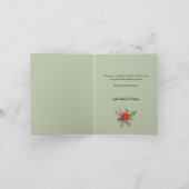 フェスティバル赤フローラ水色1写真クリスマス シーズンカード (内部)