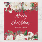 フェスティバル赤フローラ |メリークリスマス ワインラベル (シングルラベル)