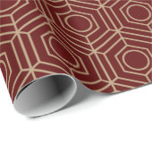 フェスティバル赤モダンアールデコ金ゴールドパターン110 ラッピングペーパー (ロールコーナー)
