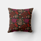 フェスティバル赤一線芸術的スケッチパターン クッション (裏面)