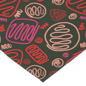 フェスティバル赤一線芸術的スケッチパターン ショートテーブルランナー (コーナー)