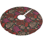 フェスティバル赤一線芸術的スケッチパターン ブラッシュドポリエステルツリースカート (アングル)