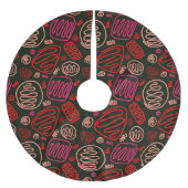 フェスティバル赤一線芸術的スケッチパターン ブラッシュドポリエステルツリースカート (正面)