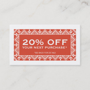 フェスティバル赤割引クーポンカード 割引カード