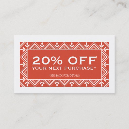 フェスティバル赤割引クーポンカード 割引カード (正面)