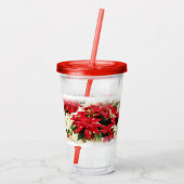 フェスティバル赤白フローラポインセチア花 アクリルタンブラー (裏面)