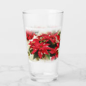 フェスティバル赤白フローラポインセチア花 タンブラーグラス (裏面)