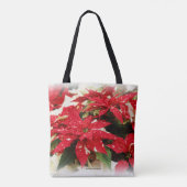 フェスティバル赤白フローラポインセチア花 トートバッグ (裏面)