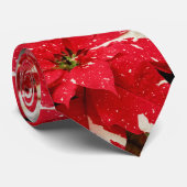 フェスティバル赤白フローラポインセチア花 ネクタイ (ロール)