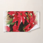 フェスティバル赤白フローラポインセチア花 バスタオルセット (ハンドタオル)