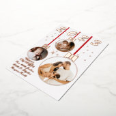 フェスティバル赤白初めてのクリスマス3 Photo Collage 箔シーズンカード (回転した状態)