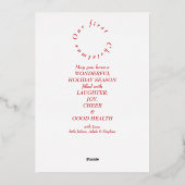 フェスティバル赤白初めてのクリスマス3 Photo Collage 箔シーズンカード (裏面)