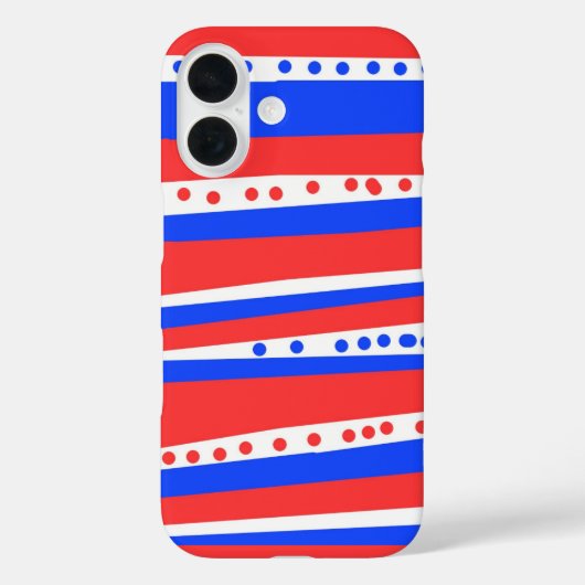 フェスティバル赤白青円ストライプ数 Case-Mate iPhoneケース (裏面)