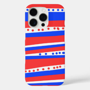 フェスティバル赤白青円ストライプ数 iPhone 16 PROケース