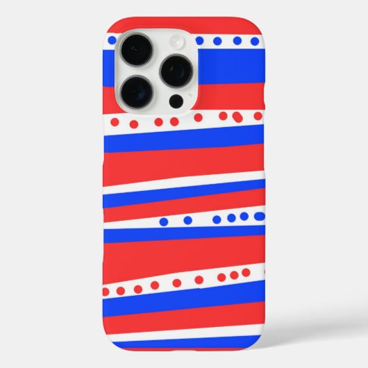 フェスティバル赤白青円ストライプ数 Case-Mate iPhoneケース (裏面)