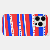 フェスティバル赤白青円ストライプ数 Case-Mate iPhoneケース (裏面 (横))