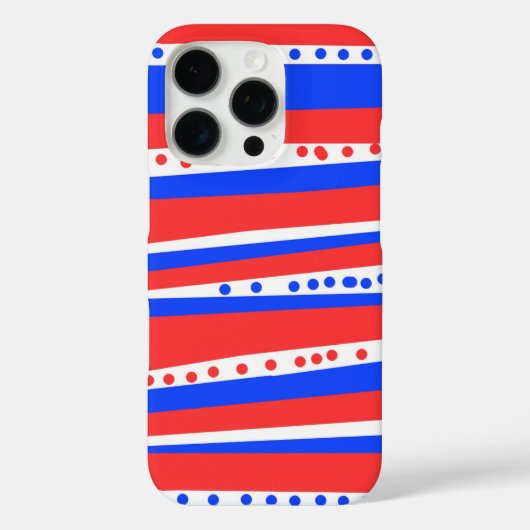 フェスティバル赤白青円ストライプ数 Case-Mate iPhoneケース (裏面)